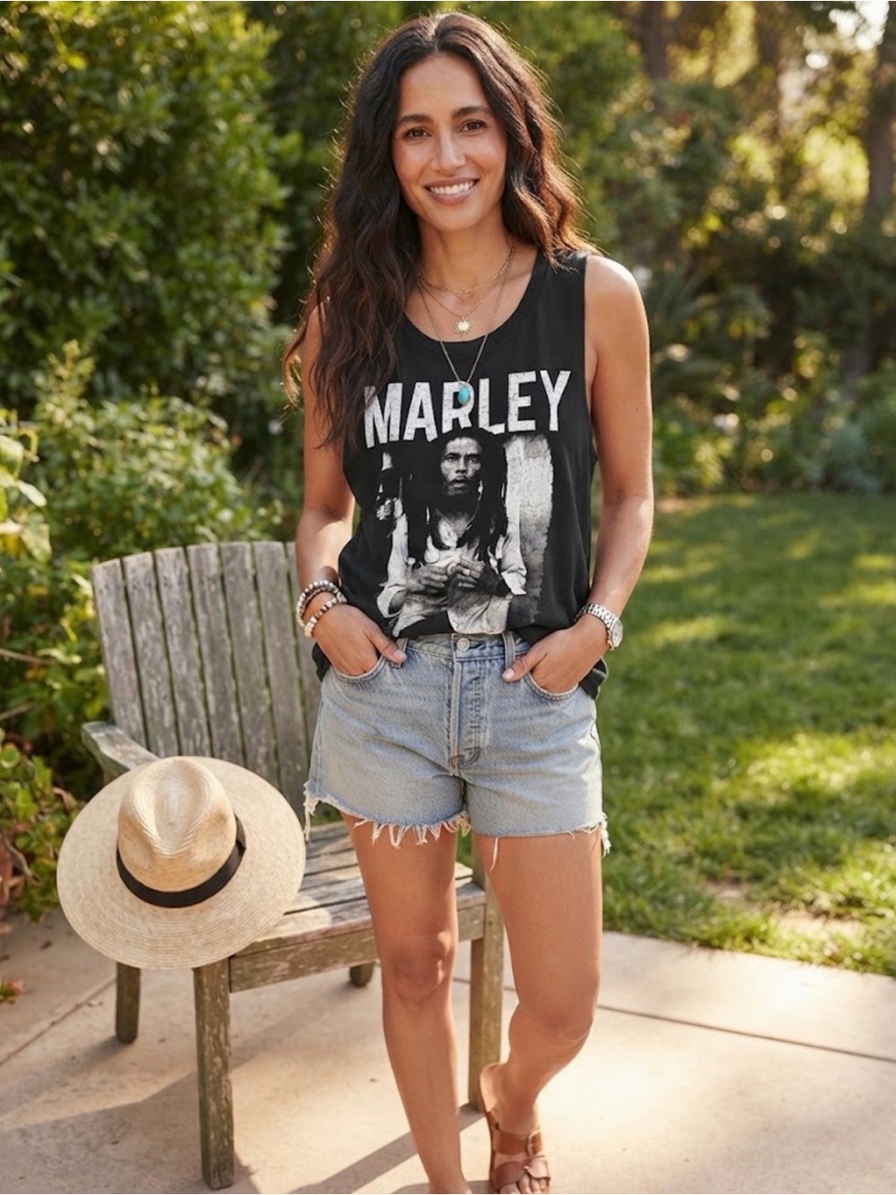 Zion Rootswear Black Marley Graphic Muscle Tank